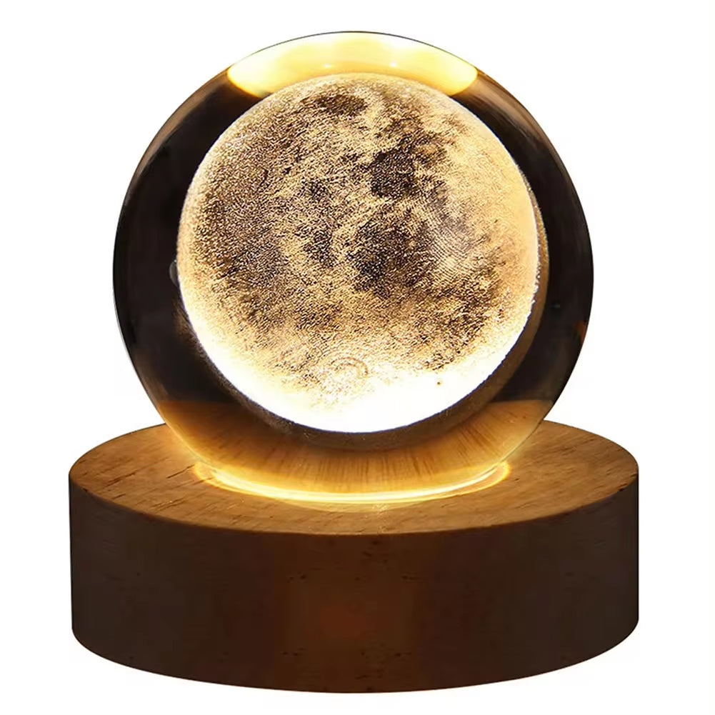 Unique 3D Crystal Ball Lamp with Galaxy and Planetary Projections USB Night Light for Cozy Atmosphere Plasma Ball